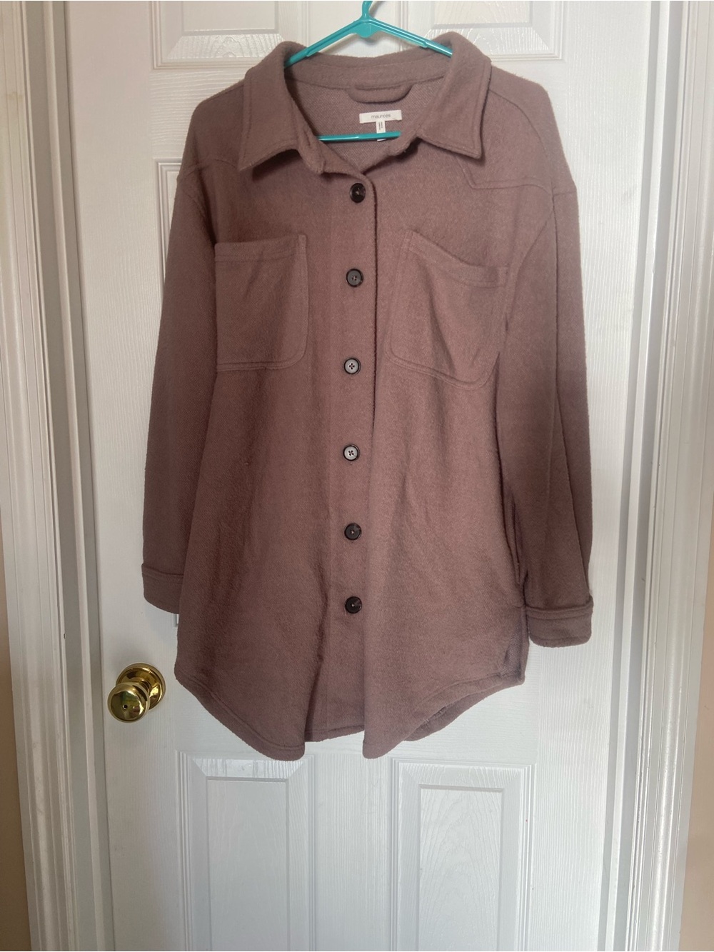 Soft Mauve Shacket - Cozy Button-Front Women’s Top